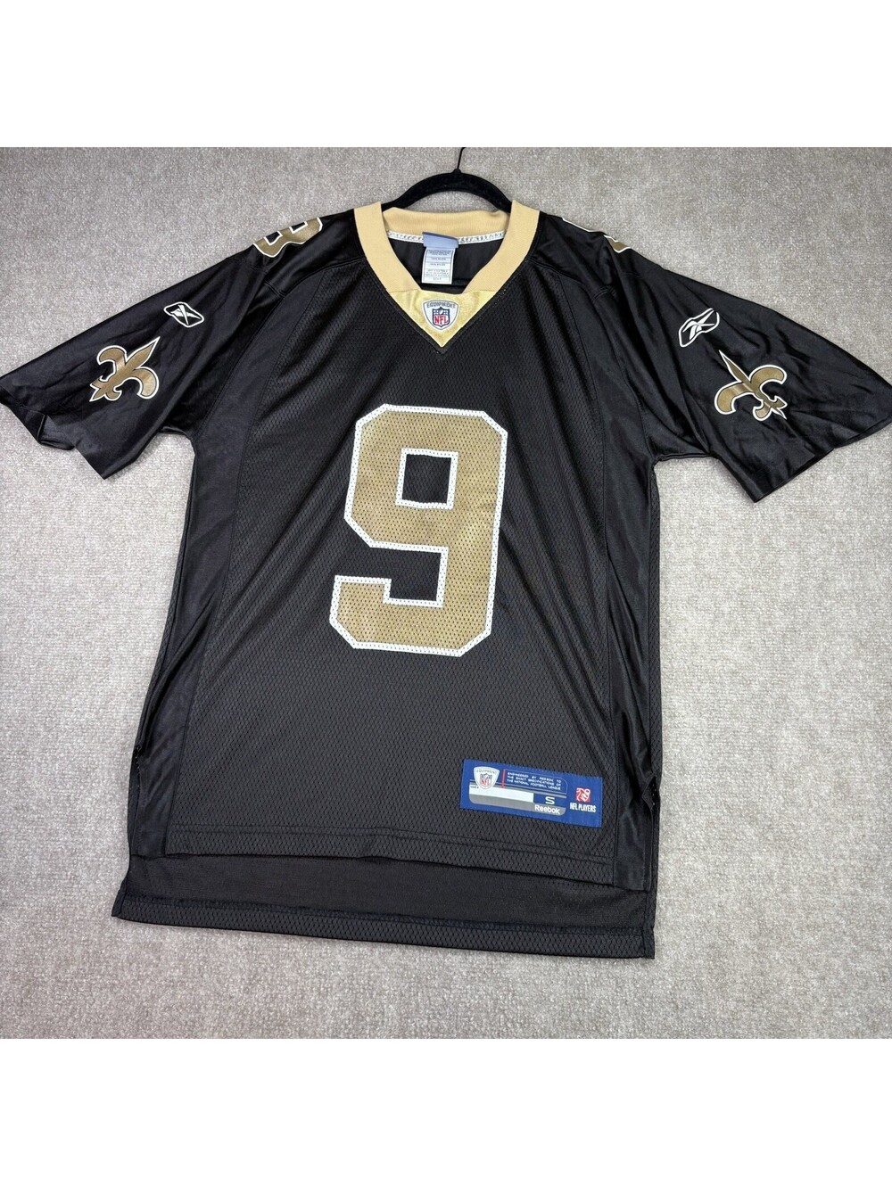 NFL Equipment Drew Brees #9 New Orleans Saints On Field Reebok Jersey Size Small